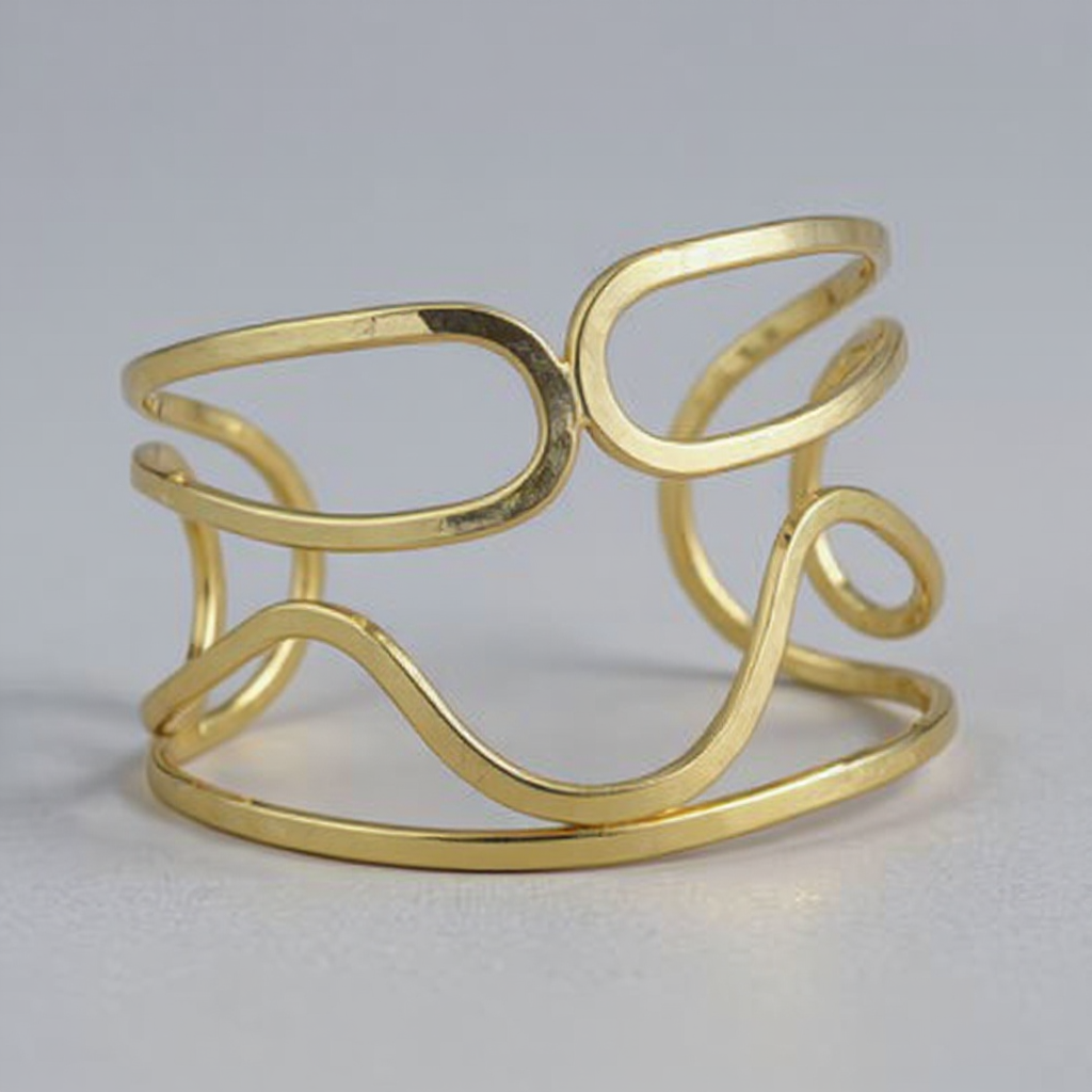 Flow Wave Bangle on a light gray background