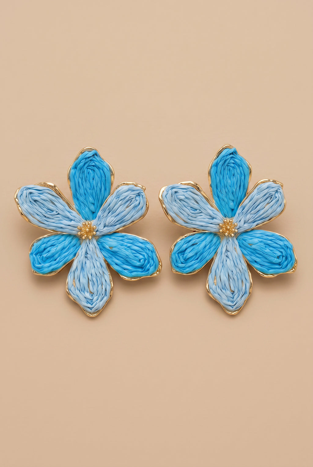 TROPICAL BLOOM RATTAN EARRINGS
