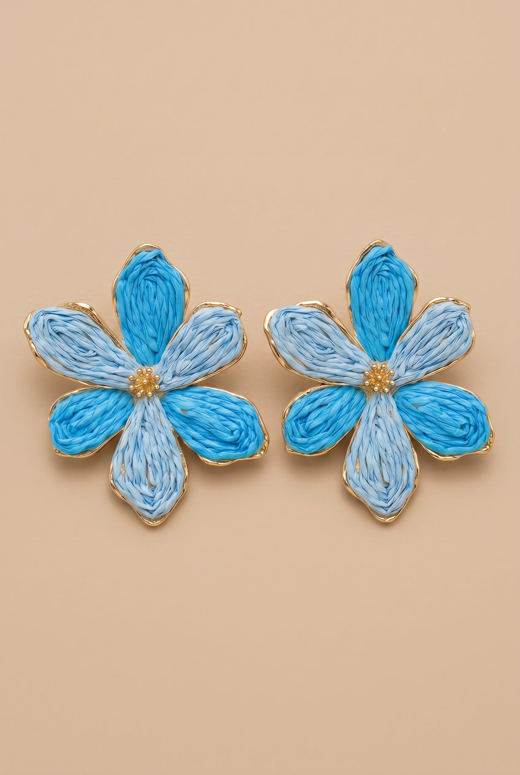 TROPICAL BLOOM RATTAN EARRINGS