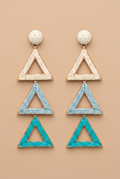 SEASIDE TRIANGLE RATTAN EARRINGS