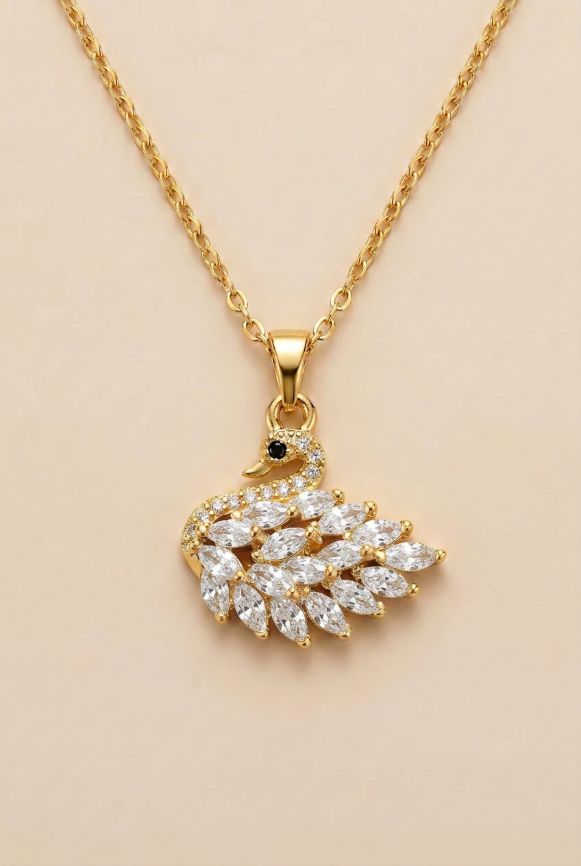 Gold Swan Blush Necklace