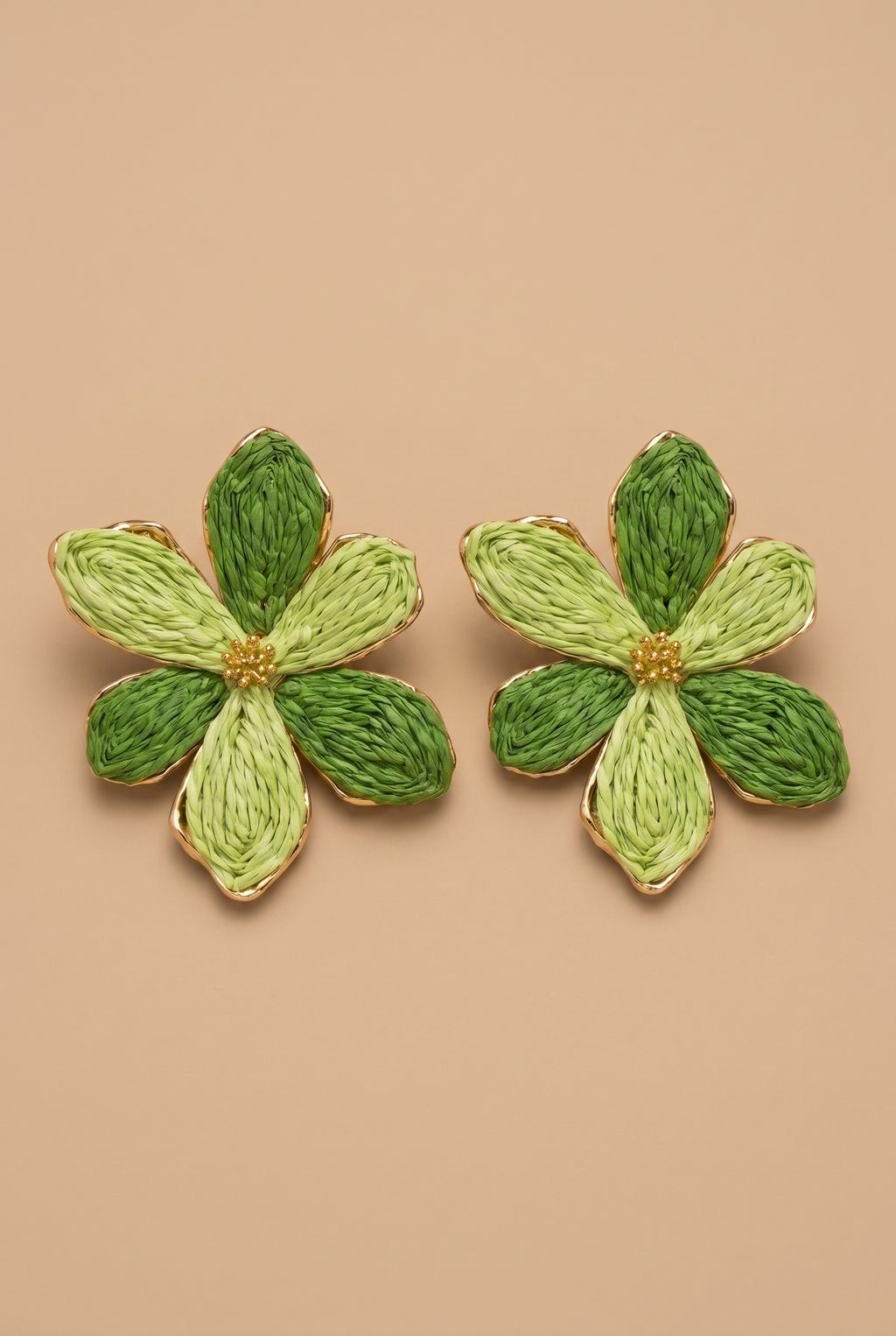 TROPICAL BLOOM RATTAN EARRINGS