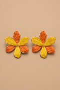 TROPICAL BLOOM RATTAN EARRINGS