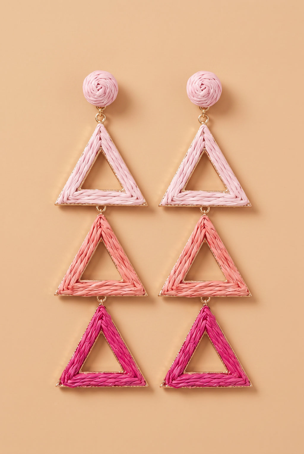 SEASIDE TRIANGLE RATTAN EARRINGS