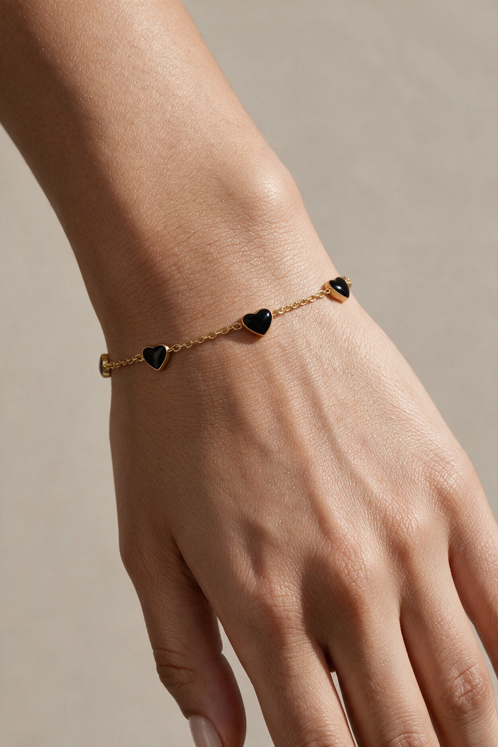 Black Heart Charm Bracelet