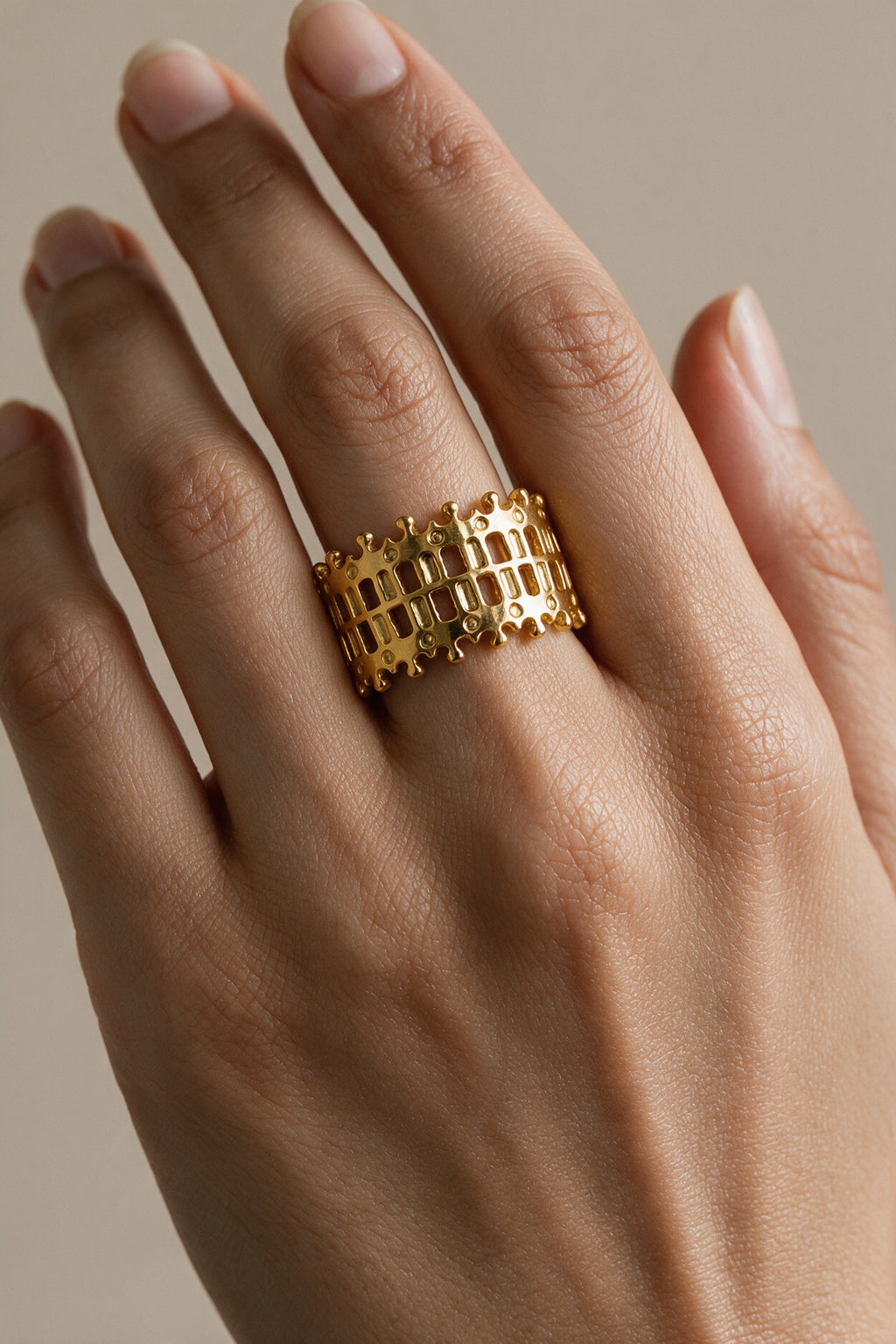 Lattice Gold Ring