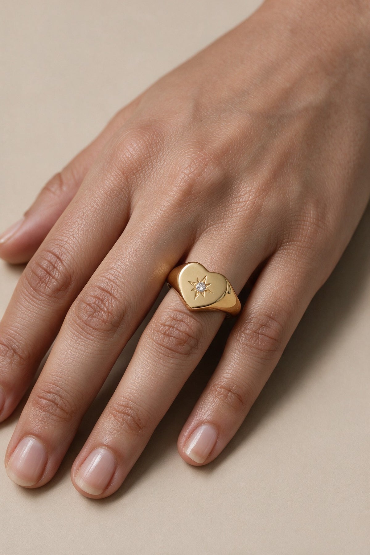 Celestia Heart Signet Ring
