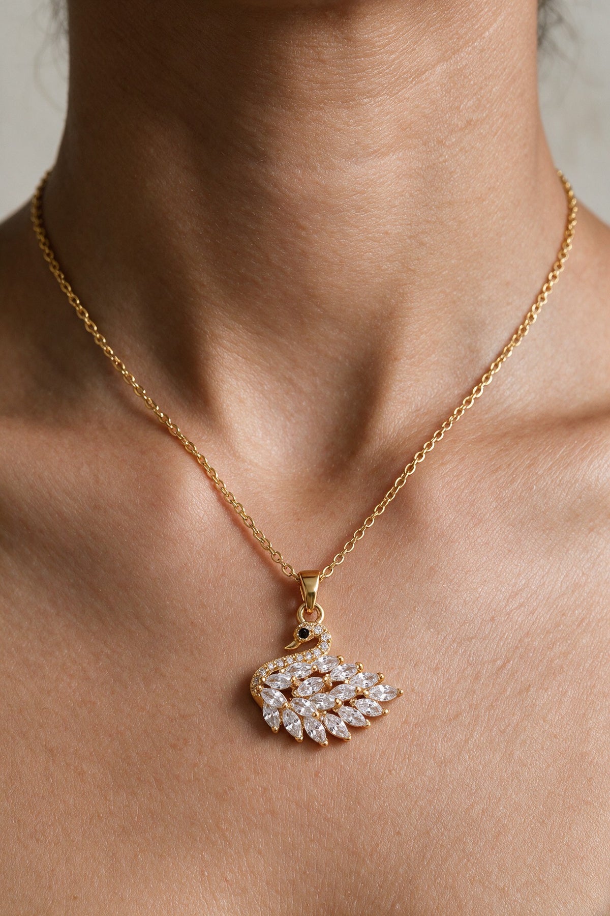 Gold Swan Necklace