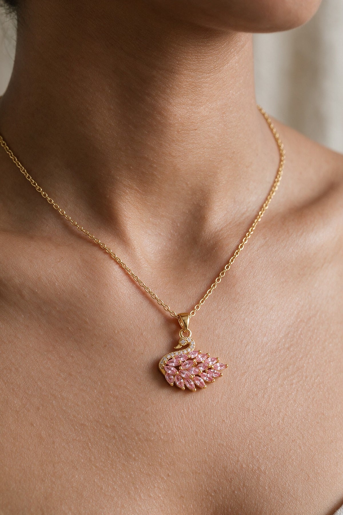 Gold Swan Necklace