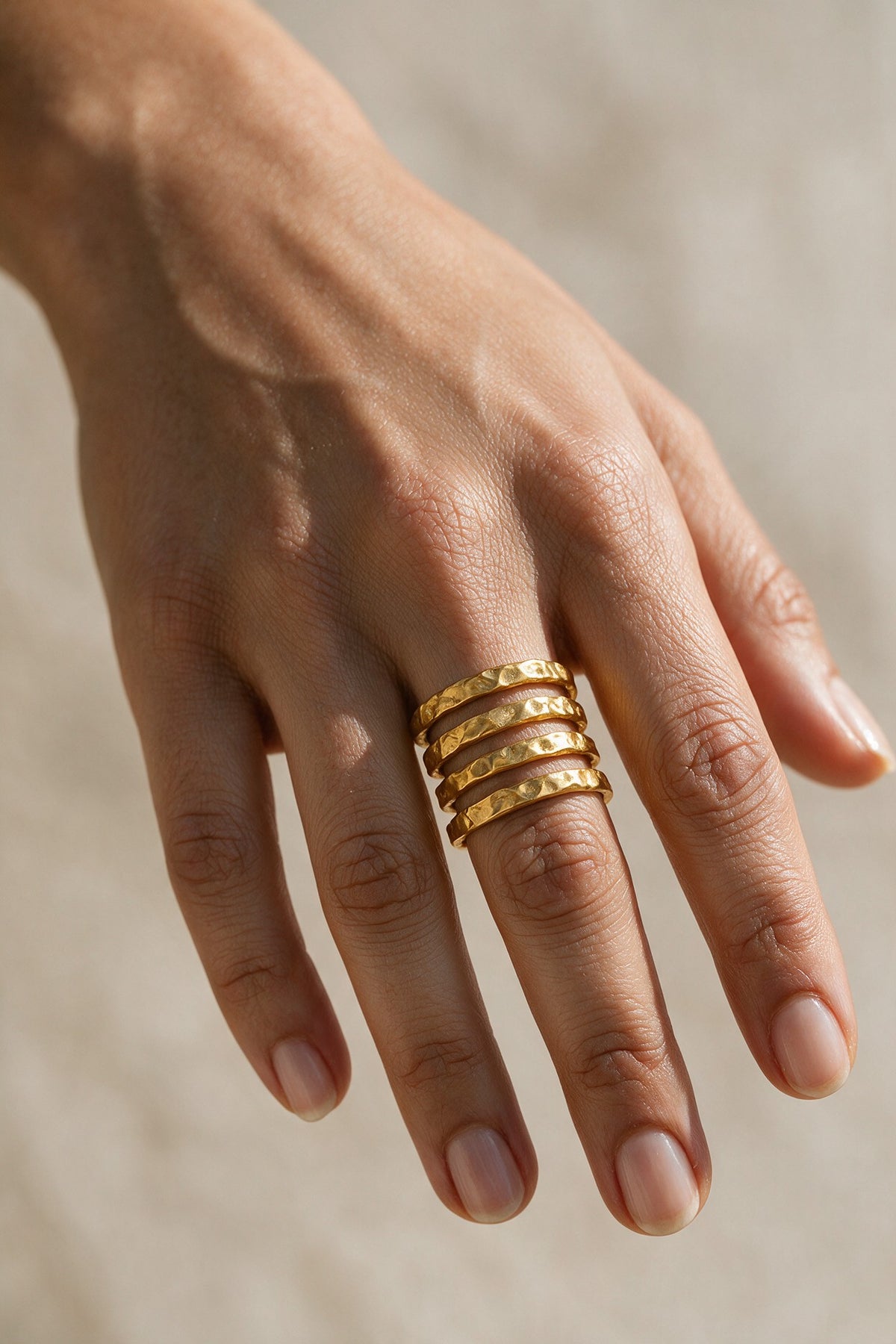 Hammered Stacks Ring