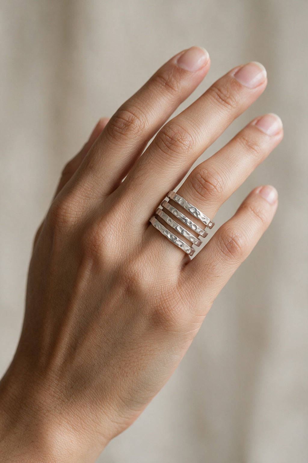 Hammered Stacks Ring